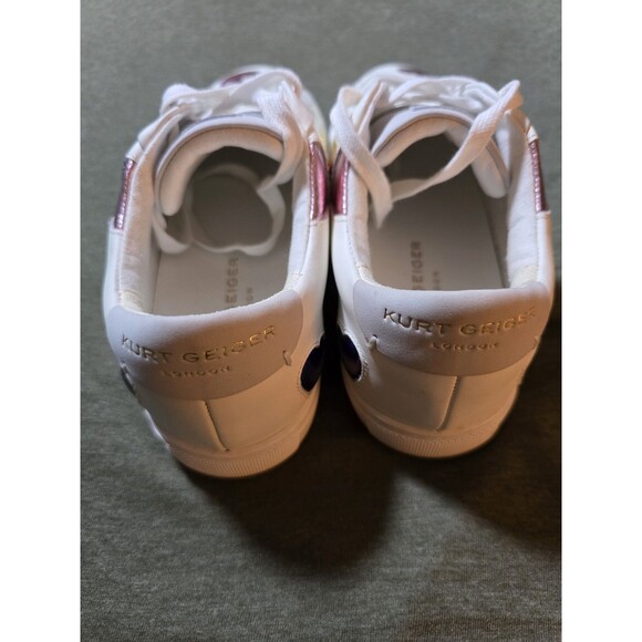 Kurt Geiger London Lane Love Metallic Heart Sneakers Size 39 US 8. Excellent - Picture 3 of 10